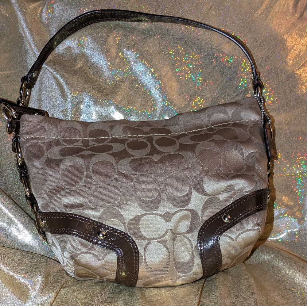 Coach Signature Mini Hobo Shoulder "Baguette" Bag - Picture 4 of 11